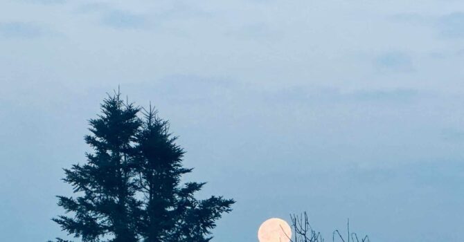 Das Dorf und sein Vollmond am 1. Februar 2026